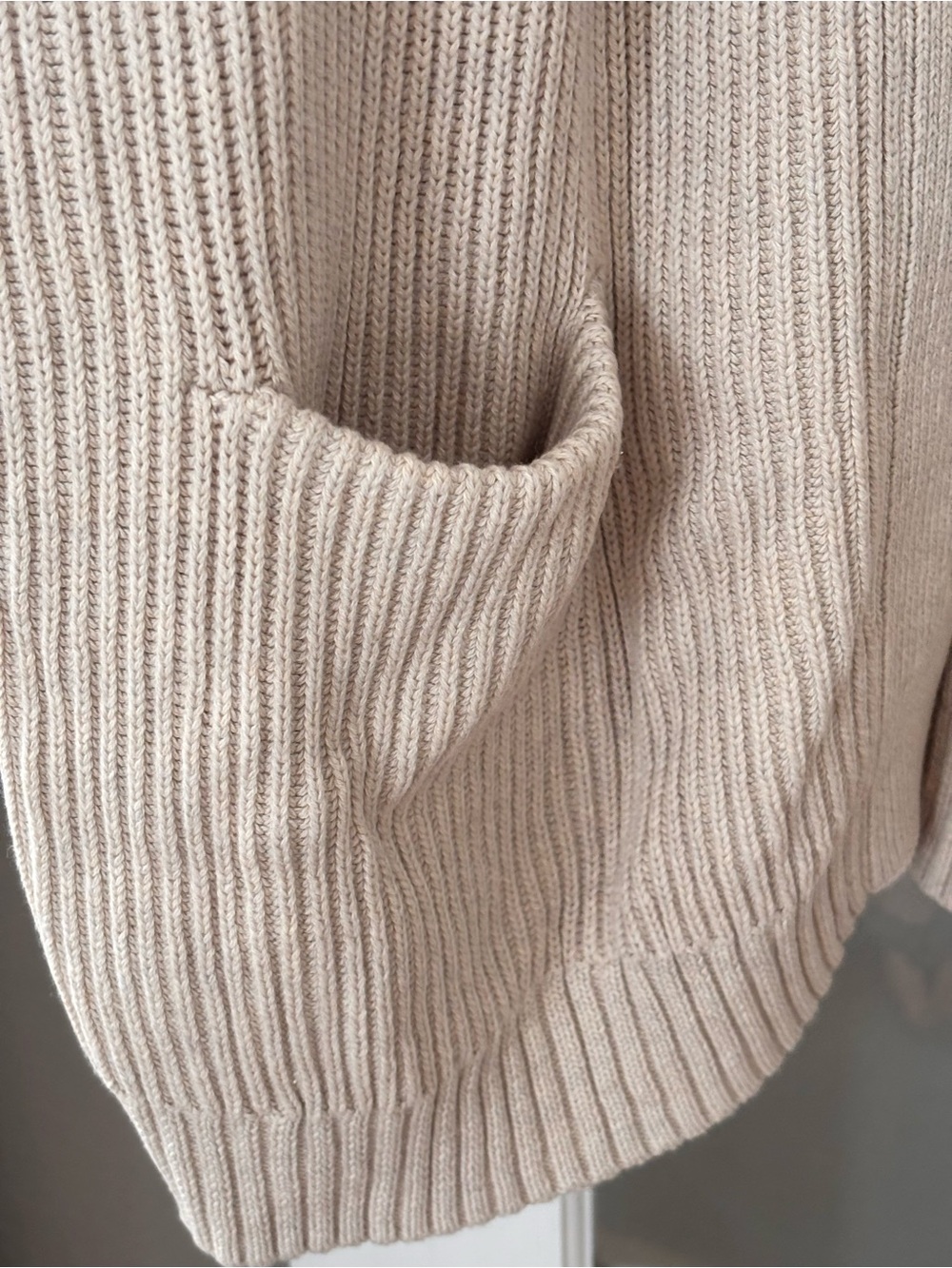 QUINCE 100% Organic Cotton Oversized Cardigan Speckled Beige Sz 1X NWT - Picture 4 of 9